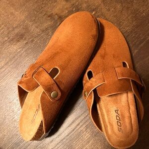 Soda Tan Suede Slip-On Footwear